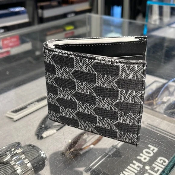 Michael Kors Men’s Women’s Cooper Logo Fabric Billfold Wallet Black Multi NWT - Picture 12 of 16